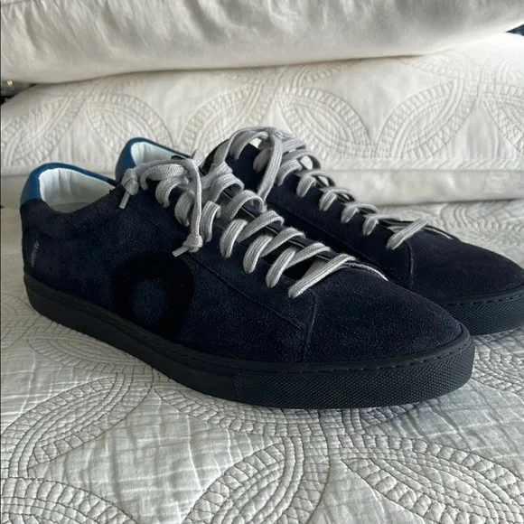 Oliver Cabell Low 1 Blue Suede Sneakers, size 12 mens - Picture 2 of 8